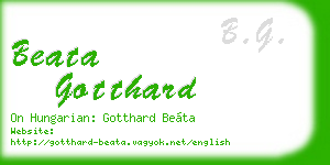 beata gotthard business card