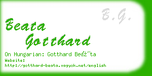 beata gotthard business card